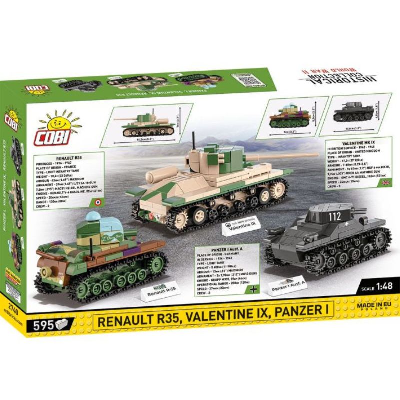 COBI 2740 Renault R35 - Valentine IX - Panzer I